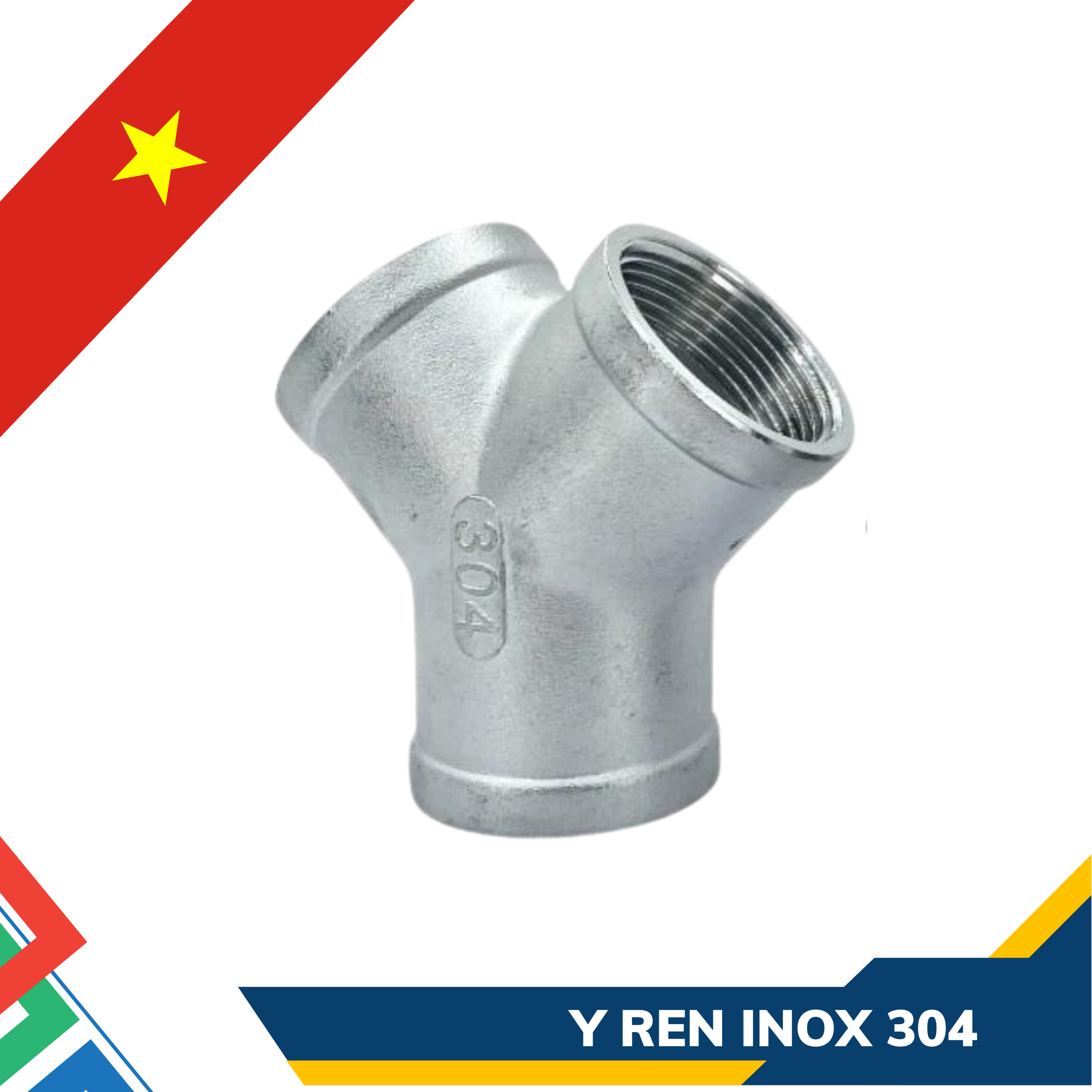 Y ren inox 304 nối ống công nghiệp
